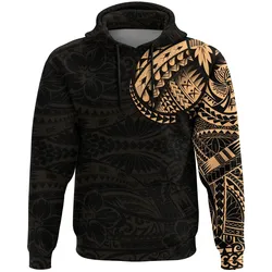 Alohawaii Clothing - Hoodie Polynesian Tattoo Style Gold A7