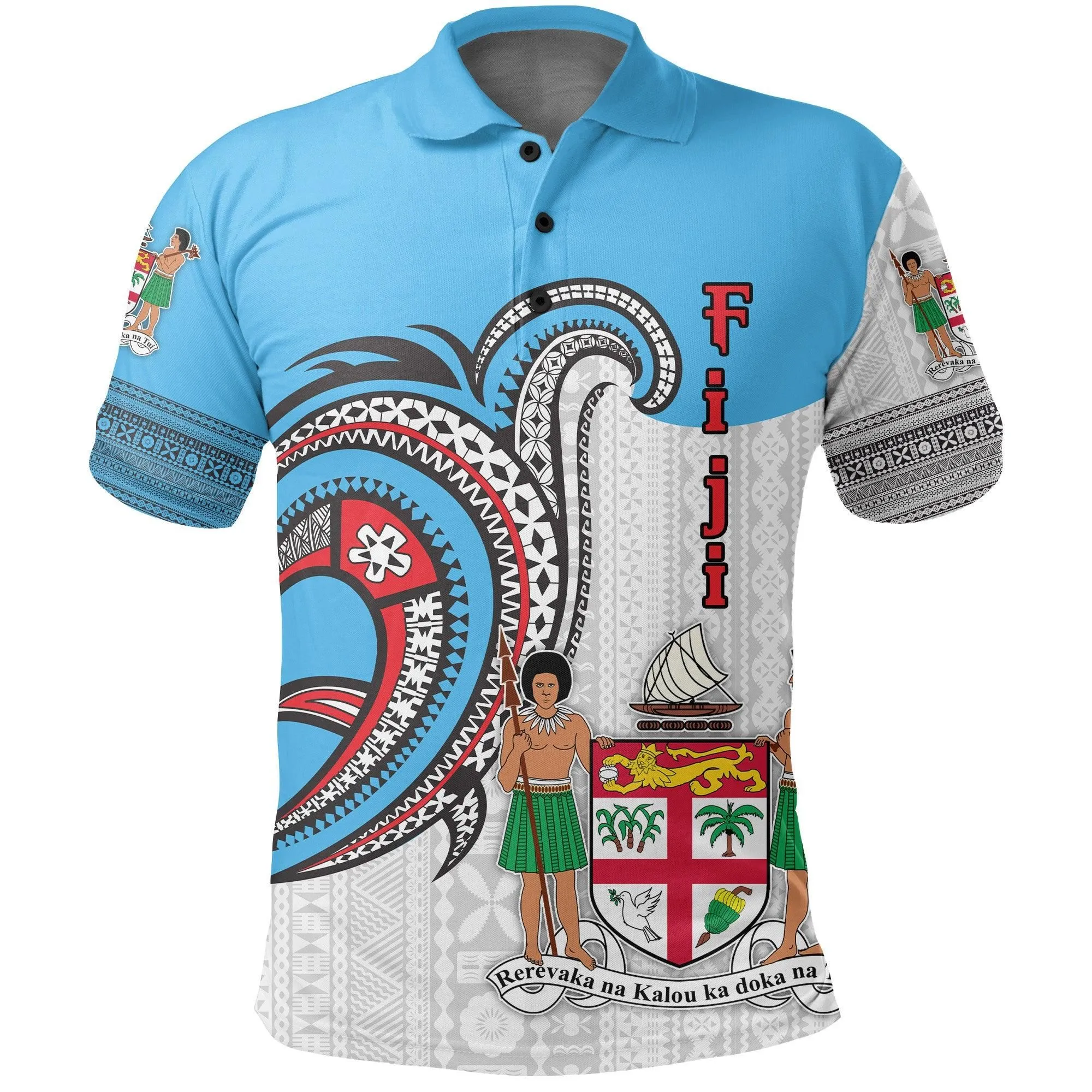 (Custom Personalised) Fiji Polo Shirt Polynesian Special Style LT16