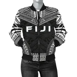 Fiji Polynesian Chief Women'S Bomber Jacket - Black Version - Bn10