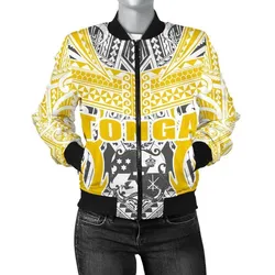Alohawaii Jacket - Bomber Jacket Tonga - Kingdom of Tonga Gold Ver J0
