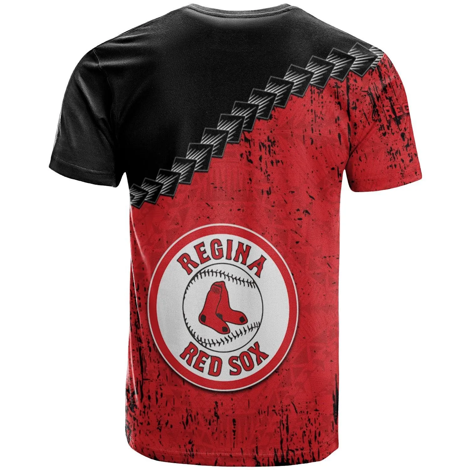 Regina Red Sox T-shirt Grunge Polynesian Tattoo - CA BASEBALL
