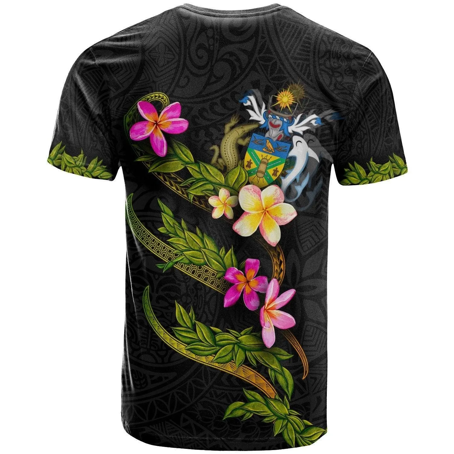 Solomon Islands Polynesian Custom Personalised T shirt - Plumeria Tribal