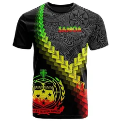 Samoa T shirt - Samoa Coat Of Arms With Polynesian Tattoo Reggae