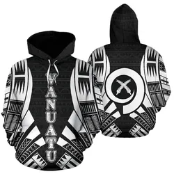 Vanuatu Polynesian Hoodie - Black Tattoo