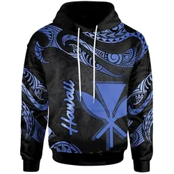 Hawaii Kanaka Maoli Polynesian Hoodie - Poly Tattoo Blue Version