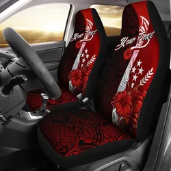 Kosrae Micronesia Custom Personalised Car Seat Covers - Coat Of Arm With Hibiscus