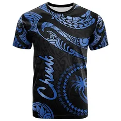 Chuuk Micronesia T Shirt - Poly Tattoo Blue Version