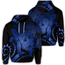 Alohawaii Hoodie - Hawaiian Hoodie - Hawaiian Turtle Hibiscus Polynesian Vintage Hoodie - Blue - AH - J4R