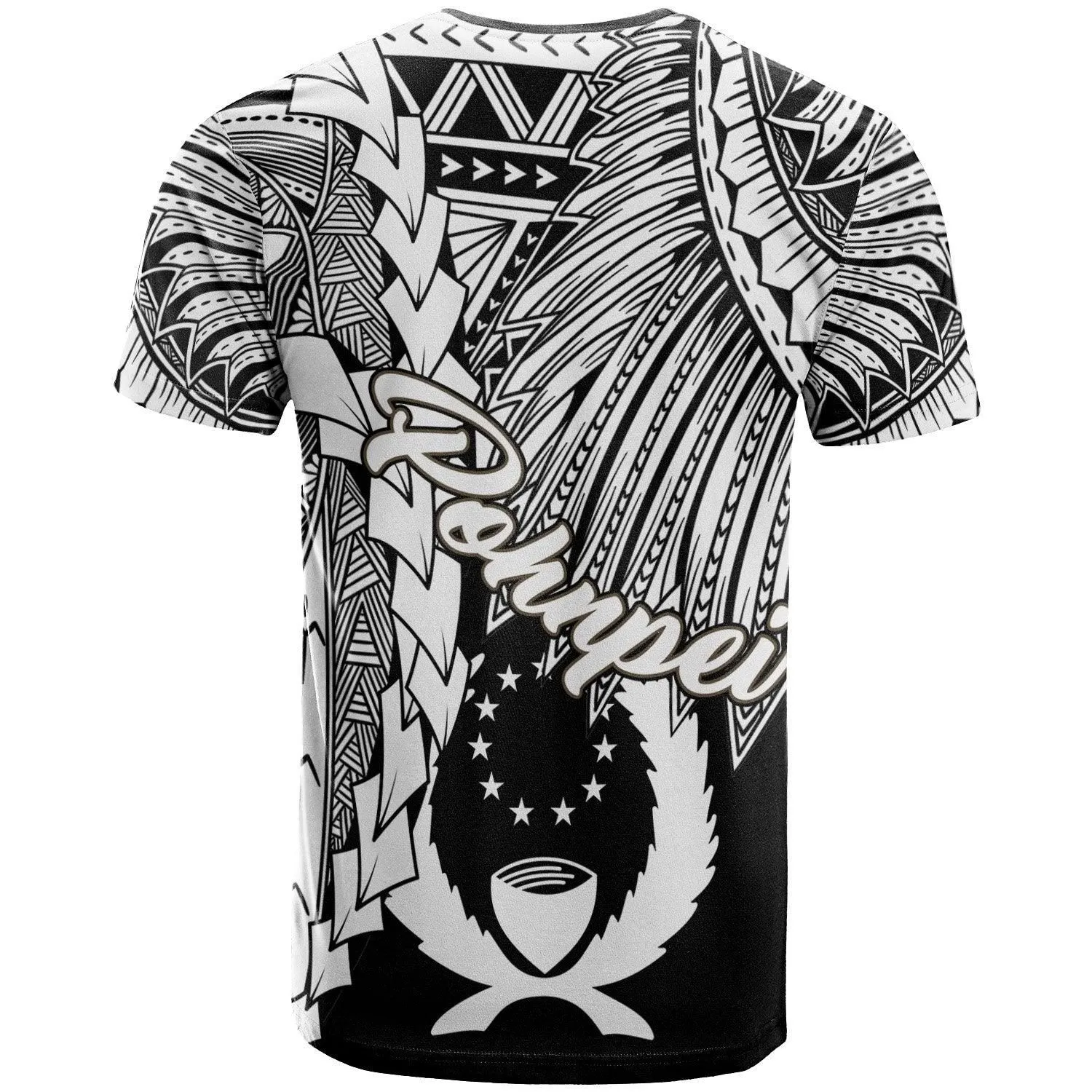 Pohnpei Micronesia Custom Personalised T-Shirt - Tribal Wave Tattoo White