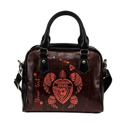 Personalized - Hawaii Kakau Polynesian Ohana Turtle Map Shoulder Handbag - Orange