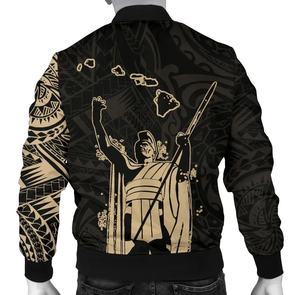 Hawaii King Kanaka Maoli Men's Bomber Jacket - Tattoo Style A7