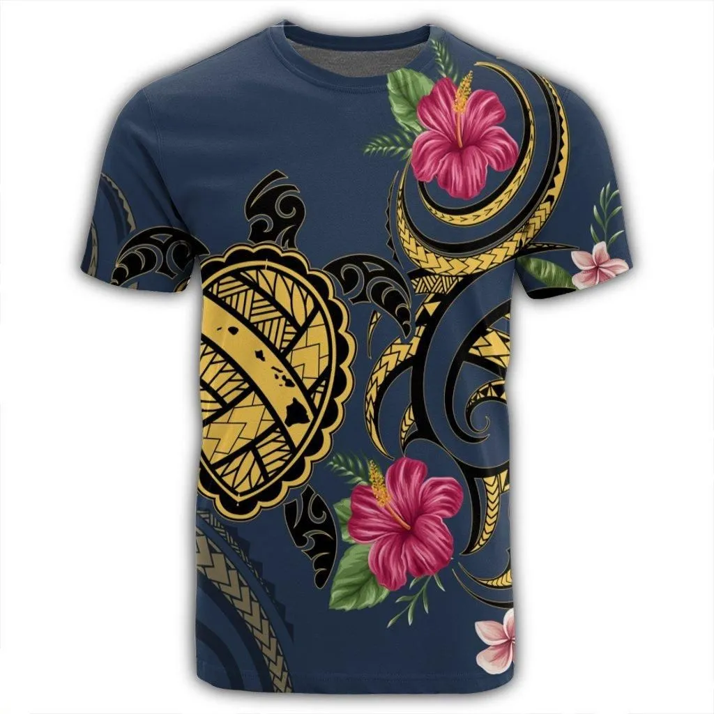 Hawaii Polynesian Turtle Hibiscus Plumeria T-Shirt - Nane Style - AH