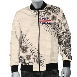 Niue Mens Bomber Jacket - The Beige Hibiscus