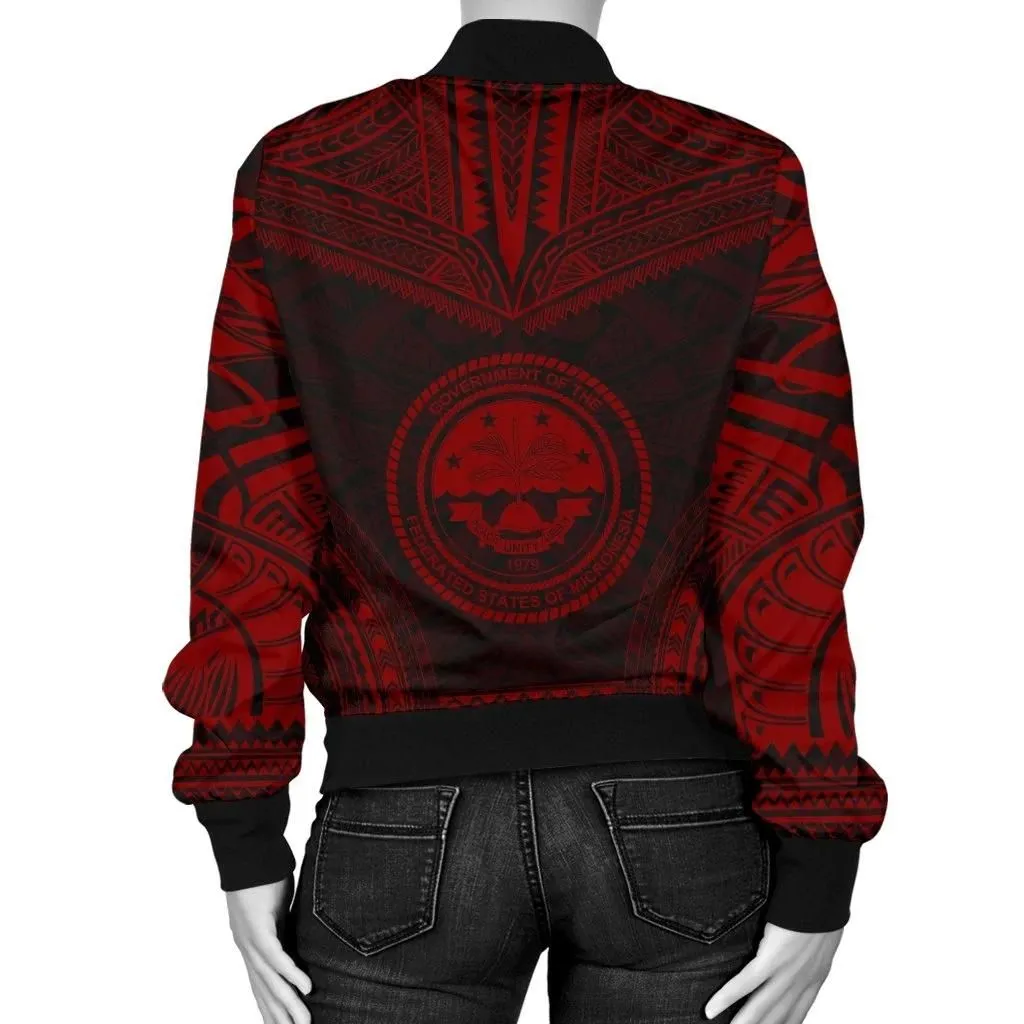 FamilyGater Jacket - Bomber Jacket Federated States Of Micronesia Polynesian Chief - Red Version - Bn10