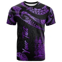 New Caledonia Polynesian Custom Personalised T shirt - Poly Tattoo Purple Version