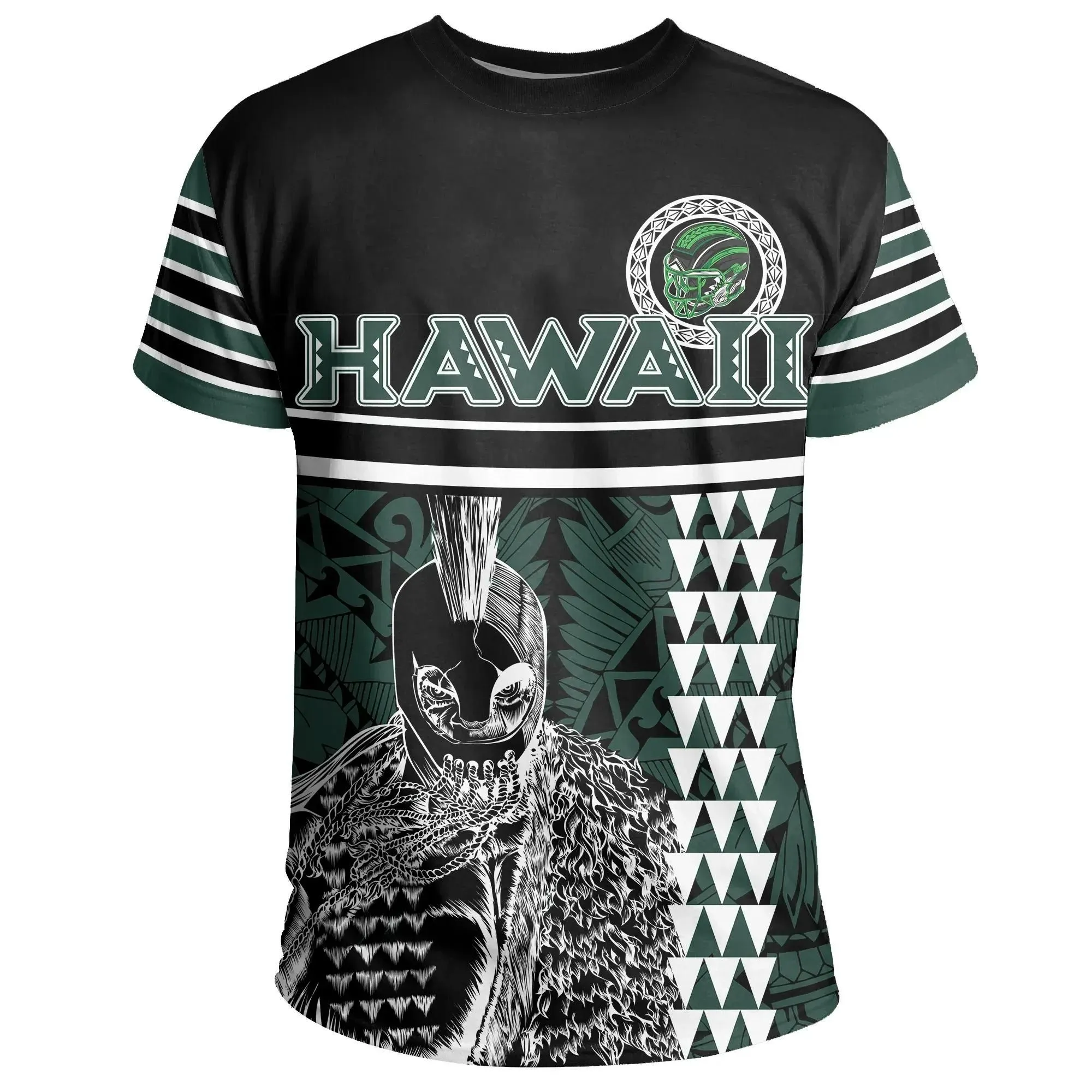 Alohawaii Tee - Personalised Hawaii Kakau Polynesian Warrior Football T-shirt - AH - Rainbow Style - J5