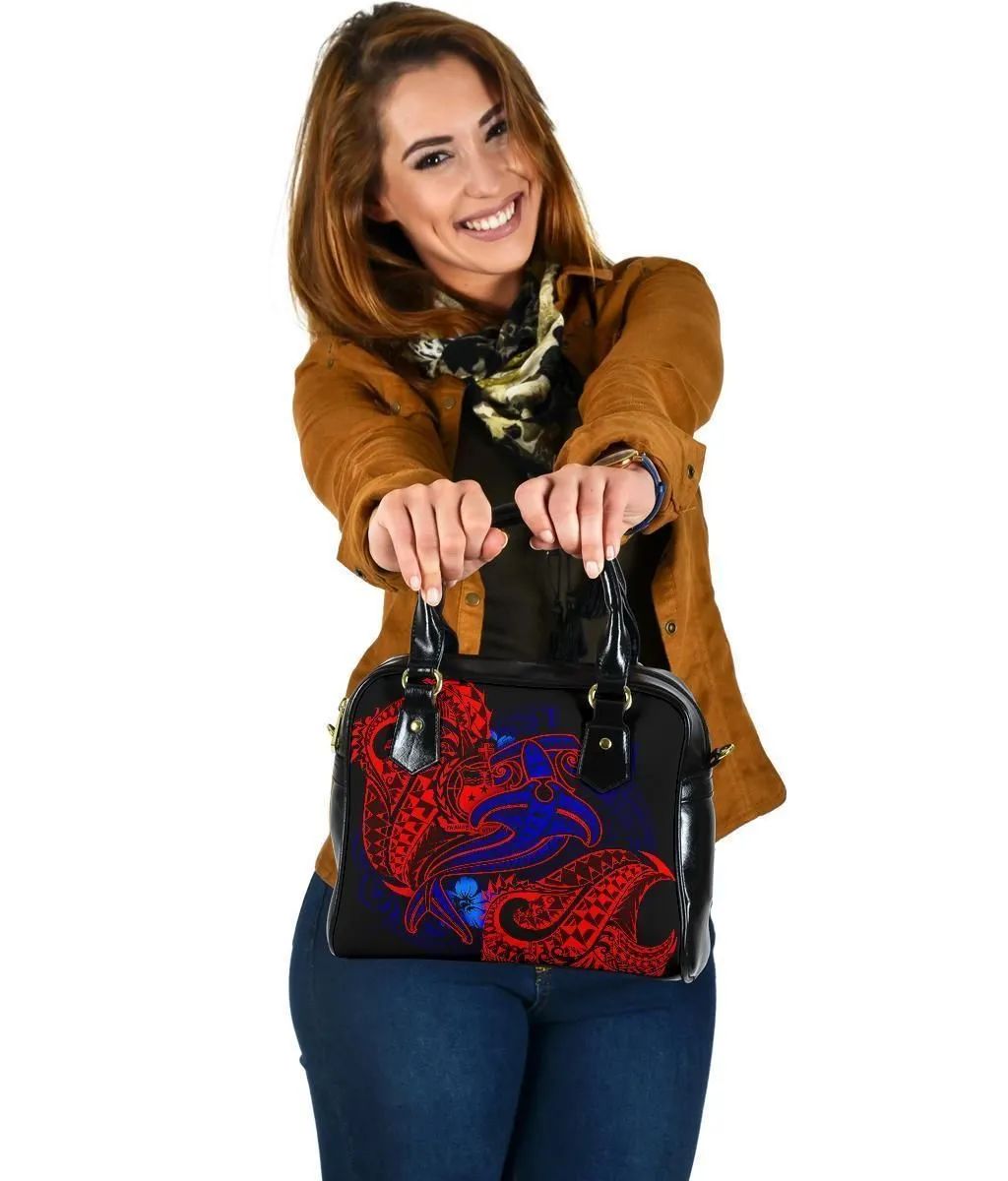 Samoa Shoulder Handbag - Blue Shark Polynesian Tattoo
