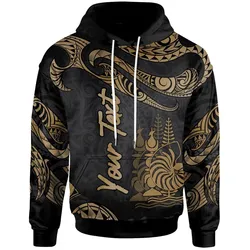 New Caledonia Polynesian Custom Personalised Hoodie - Poly Tattoo Gold Version