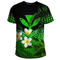 Kanaka Maoli Hawaiian S Polynesian Plumeria Banana Leaves Green Unisex 3D T-Shirt All Over Print Ozbjk