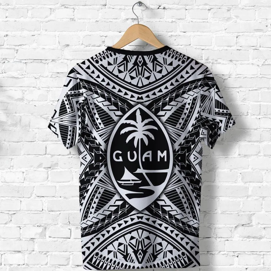 Guam Rugby T shirt Polynesian Patterns - Black Lt16