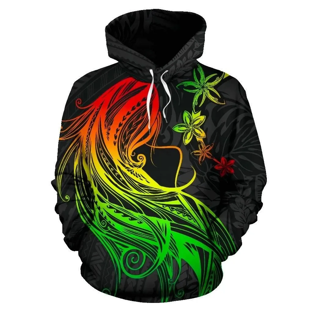 Alohawaii Clothing - Hoodie Polynesian Hawaii - Kanaka Maoli Girl Hair Plumeria - BN11