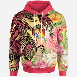 Tonga Hoodie - Flowers Tropical With Sea Animals