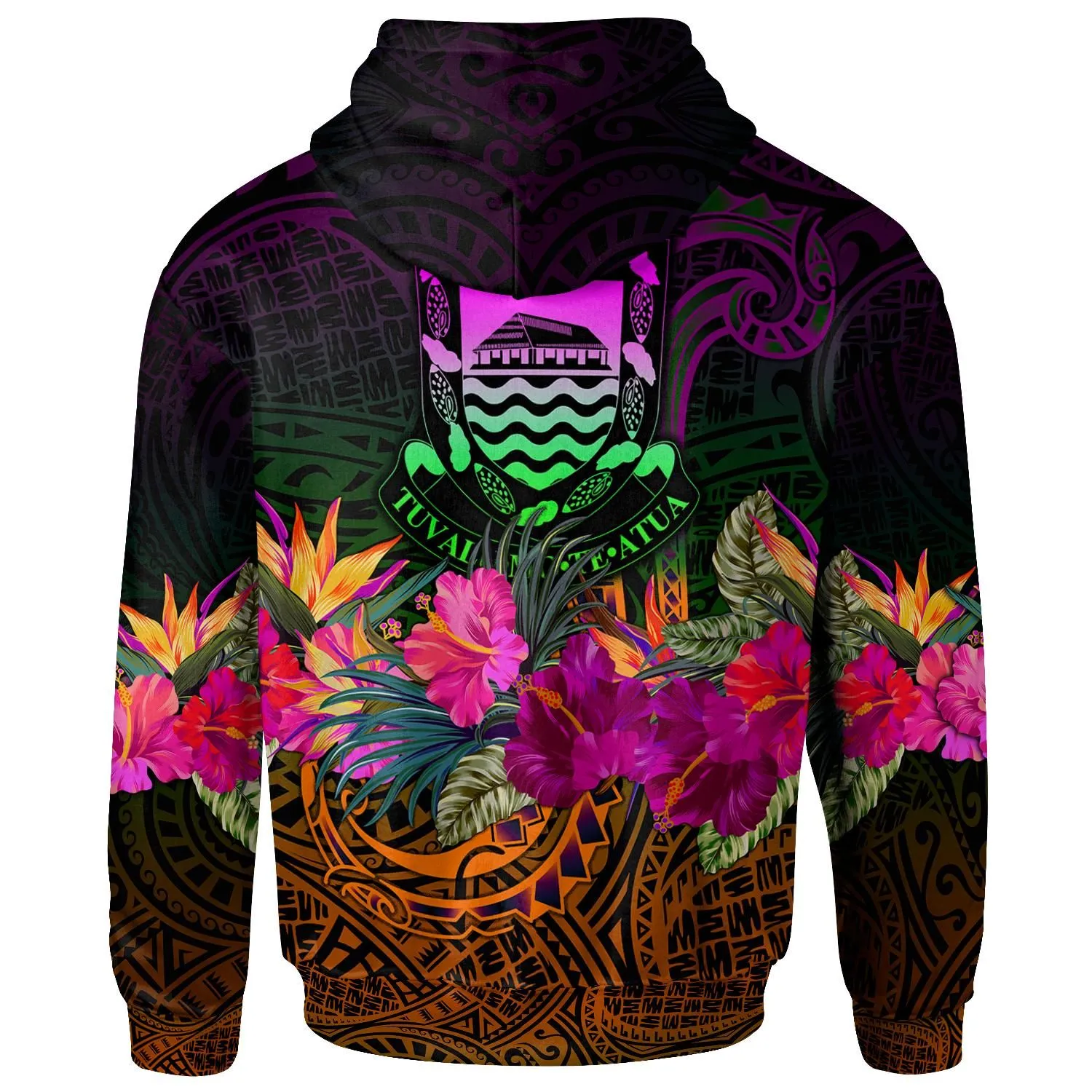 Tuvalu Personalised Hoodie - Summer Hibiscus
