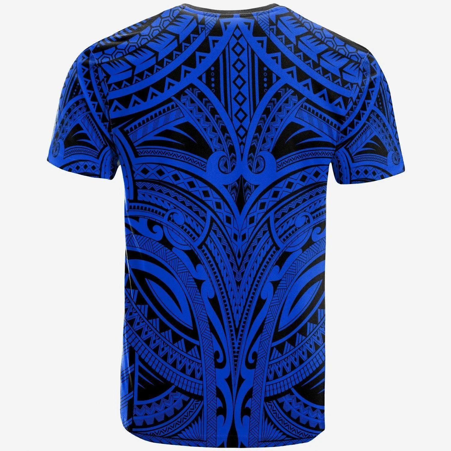 Samoa Premium T-Shirt - Samoa Coat Of Arms Polynesian Tattoo (Blue)