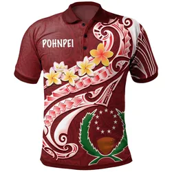 Pohnpei Polo Shirt - Pohnpei Seal Polynesian Patterns Plumeria