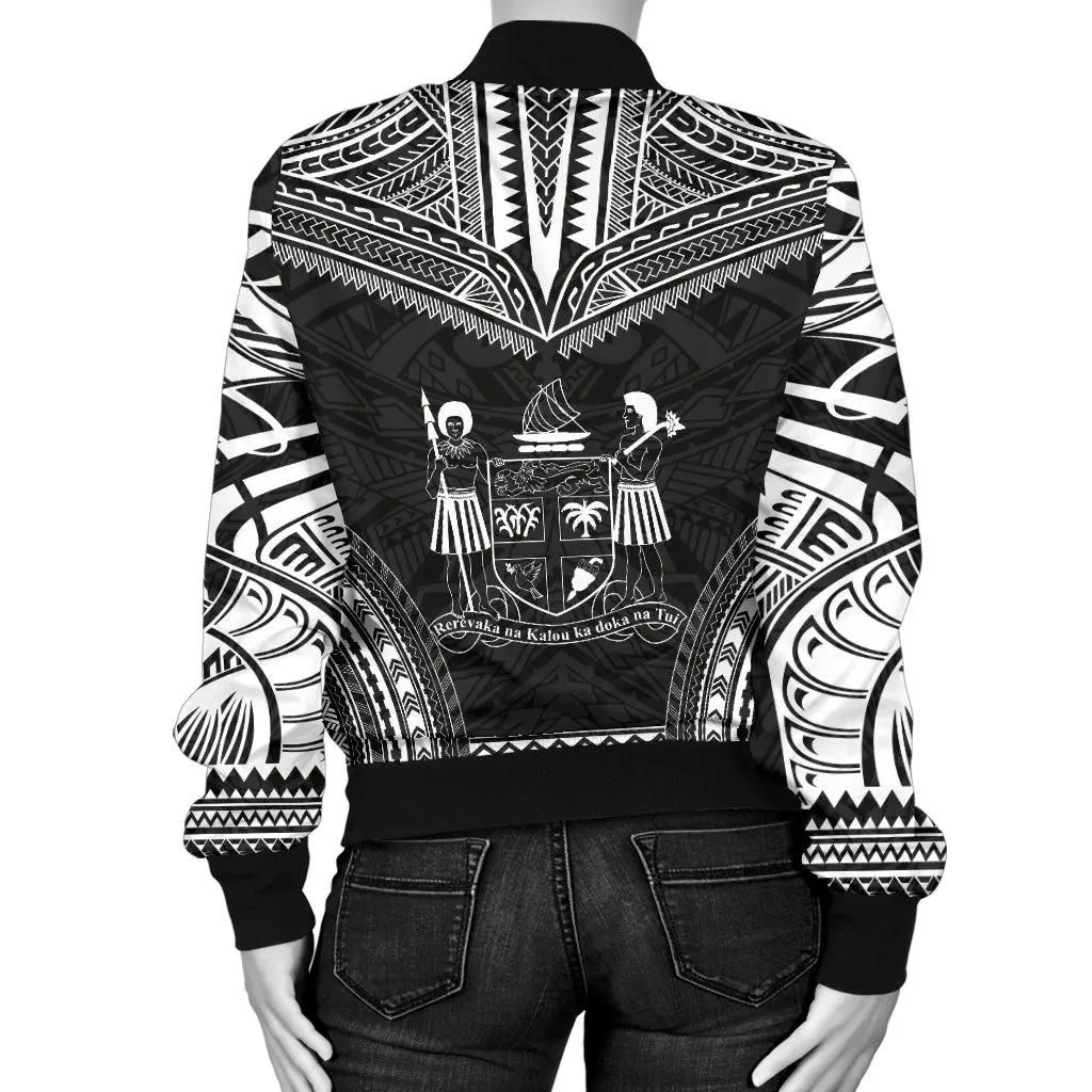 FamilyGater Jacket - Bomber Jacket Fiji Polynesian Chief - Black Version - Bn10