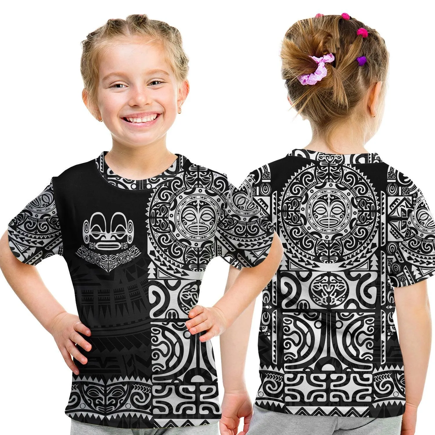 Marquesas Islands T Shirt Kid Marquesan Tattoo Unique Style - Black LT8