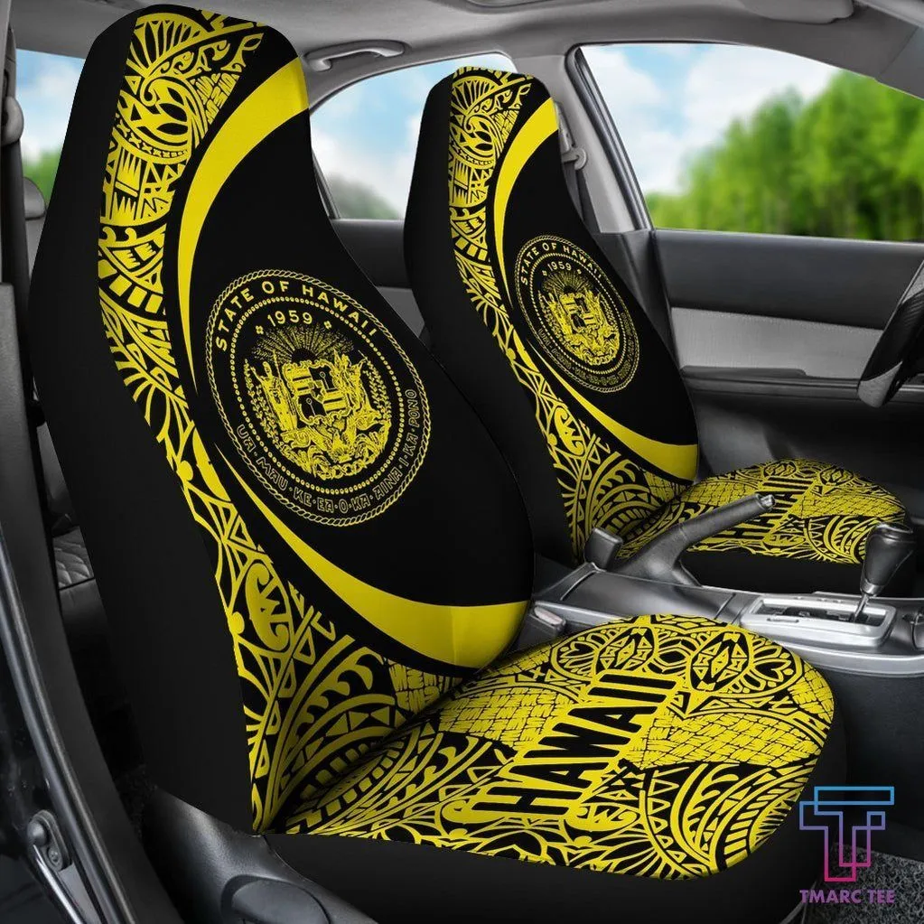 Tmarc Tee Hawaii Coat Of Arm Polynesian Car Seat Covers - Circle Style 03 J1