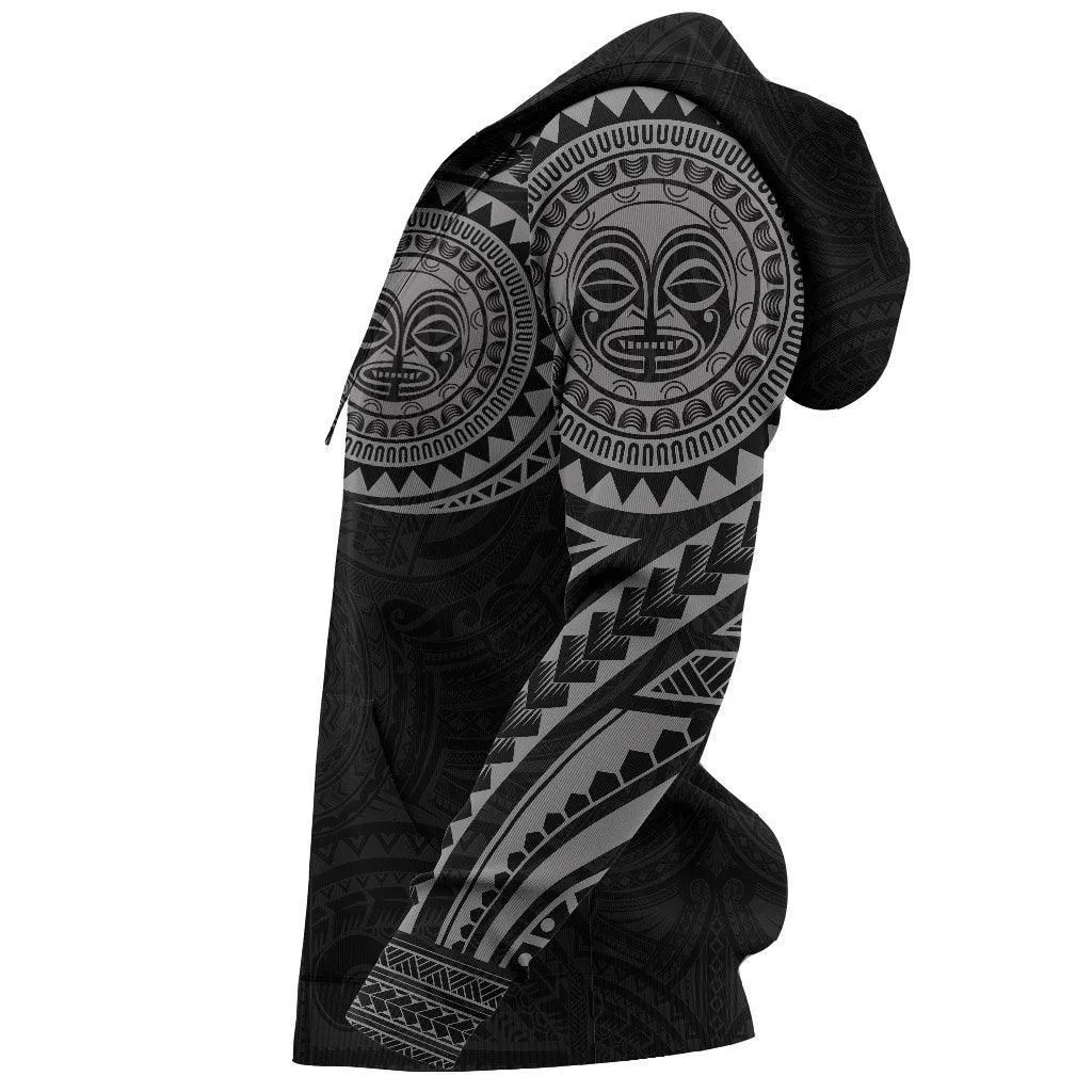 Hawaii Tiki Mask Hoodie, Polynesian Tattoo All Over Print Hoodie