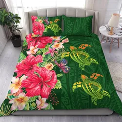 Alohawaii Home Set - Hawaii Turtle Hibiscus Plumeria Polynesian Bedding Set - Cala Style - AH - J2