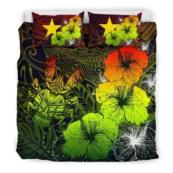 Niue Hibiscus Turtle Polynesian Bedding Set - Style Reggae A10