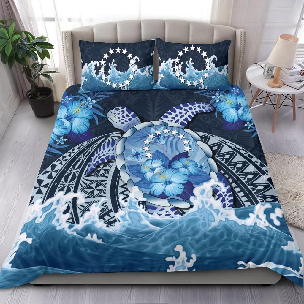 Cook Islands Polynesian Sea Turtle Hibiscus Bedding Set