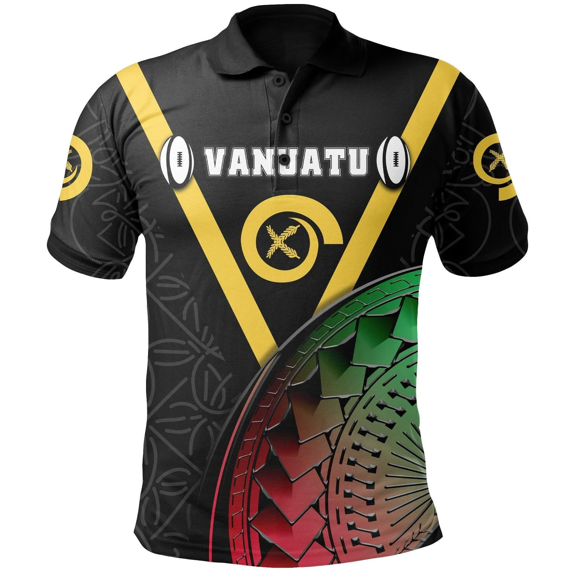 (Custom Personalised) Vanuatu Rugby Polo Shirt Armor Style