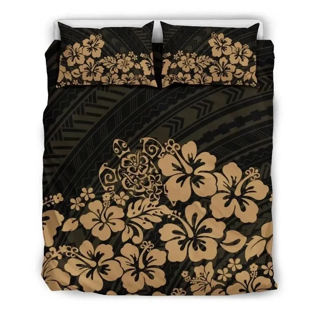 Hawaiian Turtle Hibiscus Polynesian Bedding Set - AH J4