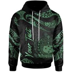 Samoa Polynesian Custom Personalised Hoodie - Poly Tattoo Green Version