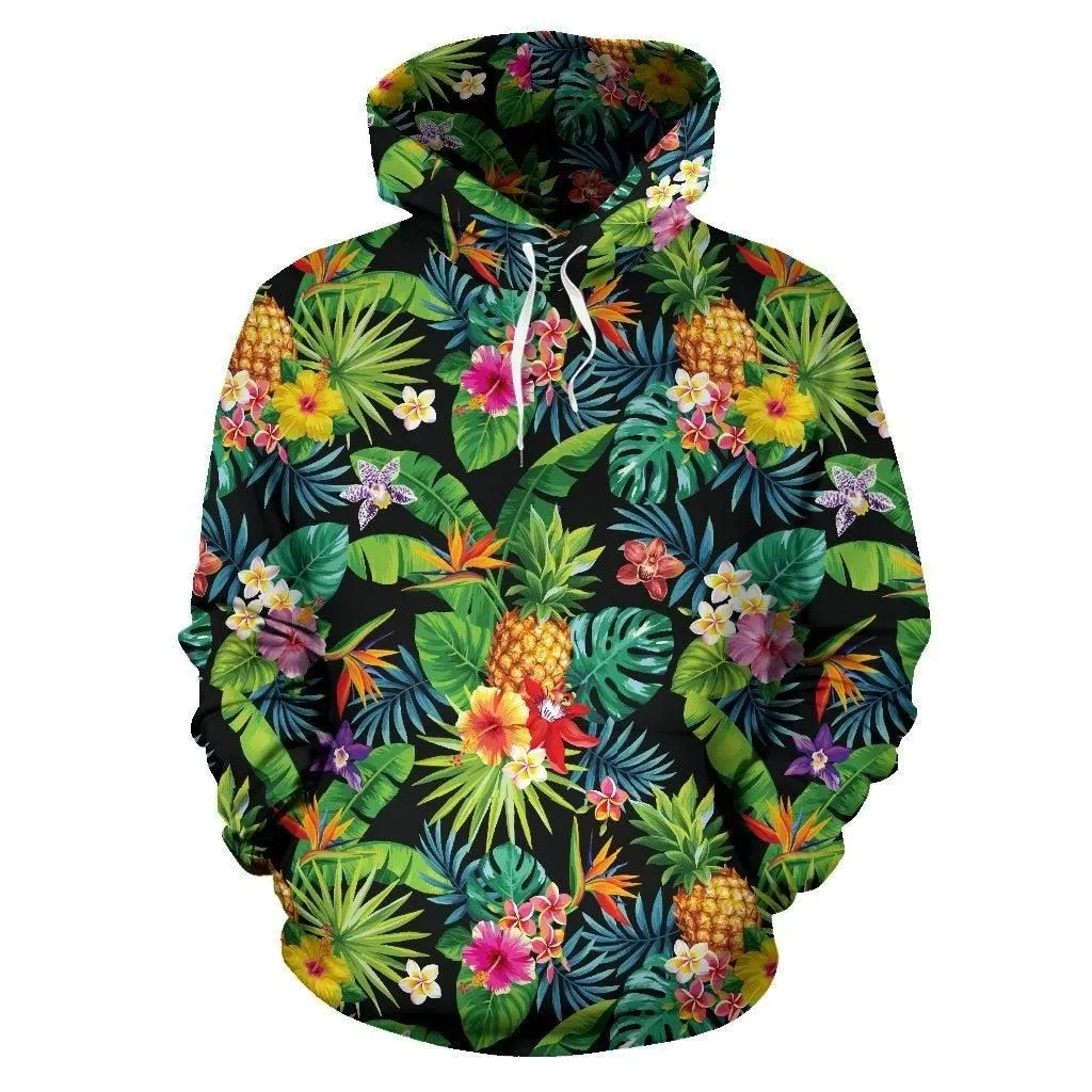 Polynesian All Over Hoodie - Polynesian Tropical Fruit and Vegetable Print 04