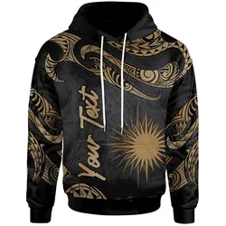 Marshall Islands Polynesian Custom Personalised Hoodie - Poly Tattoo Gold Version