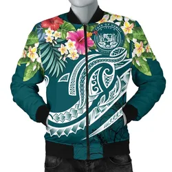 Polynesian Hawaii Mens Bomber Jacket - Summer Plumeria