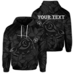 (Personalised) Hawaiian Turtle Hibiscus Plumeria Kanaka Polynesian Hoodie Gray - Soft Style