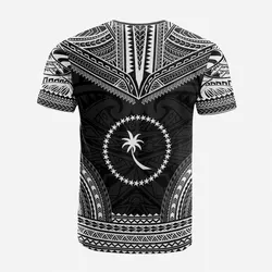 Chuuk Custom Personalised T Shirt - Chuuk Flag Polynesian Chief Tattoo Black Version