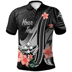 Kosrae Personalised Custom Polo Shirt - Polynesian Hibiscus Pattern Style