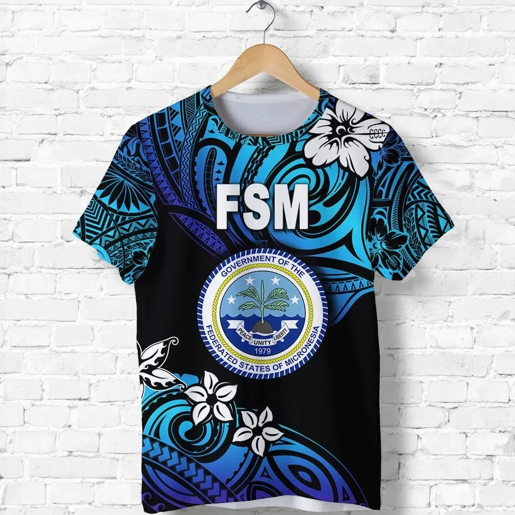 Federated States of Micronesia T Shirt Unique Vibes - Blue LT8