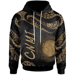 Northern Mariana Islands Polynesian Hoodie - Poly Tattoo Gold Version