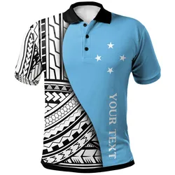 Federated States of Micronesia Custom Personalised Polo Shirt - Coat Of Arm and Polynesian Patterns