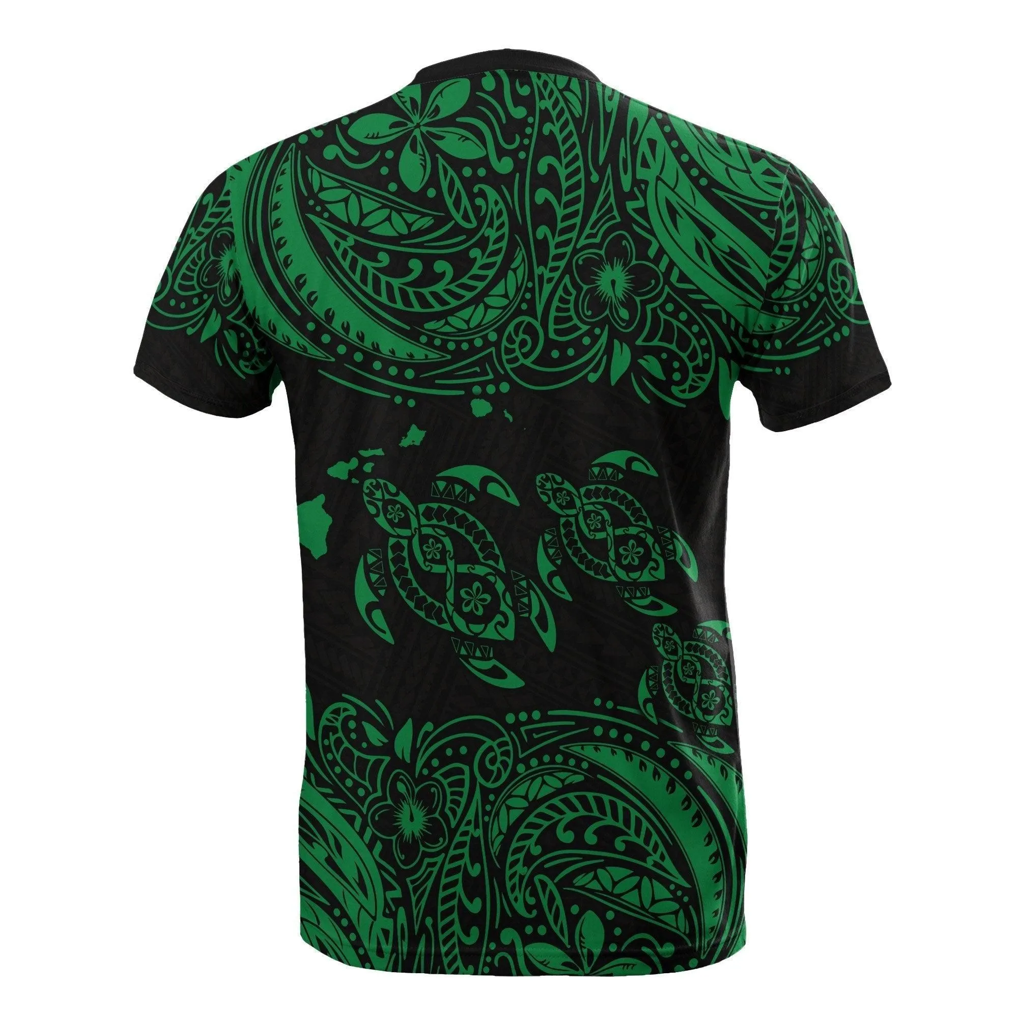 Hawaii All Over T shirt - Polynesian Green Sea Turtle Tattoo