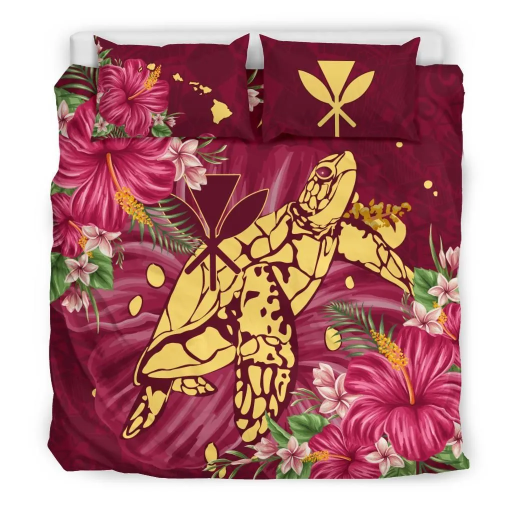 Kanaka Maoli (Hawaii) Bedding Set - Turtle Hibiscus Polynesian A10